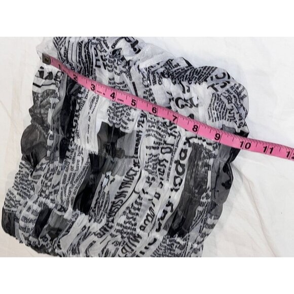 Princess Polly Black & White Ruched Tube Newspaper Print Women's Top Size 4 - Picture 6 of 7